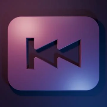 Purple Rewind button icon isolated on purple-blue background. Minimalism co.. イラスト素材