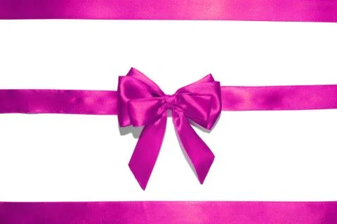 Purple  ribbon and bow Foto stock