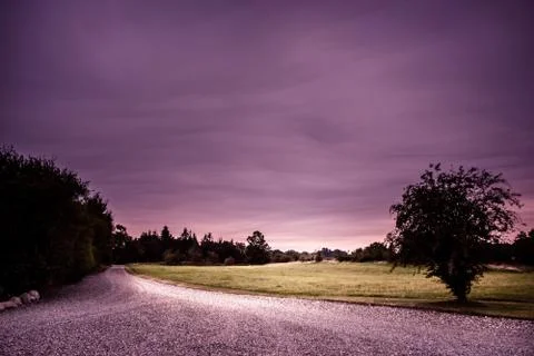 Purple road Stock Photos