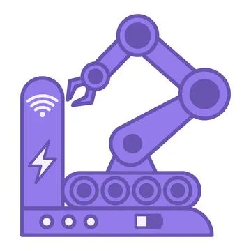 Purple Robot Docking Station Icon. Vector Illustration. The Device to Which.. Stock Illustration