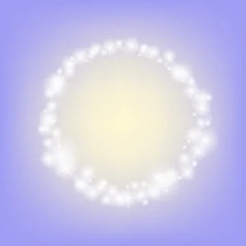 Purple romantic abstrack sparkling circle frame background Stock Illustration