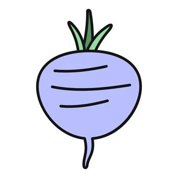 Purple root vegetable cartoon flat design illustration Stock Illustration