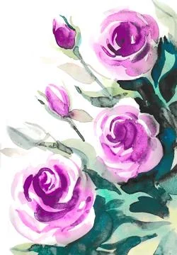 Purple roses Stock Illustration