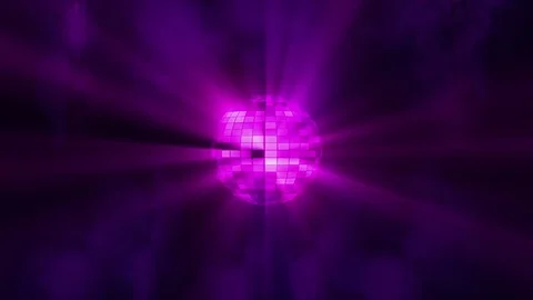 Purple Rotating Disco Ball Video stock 85190659