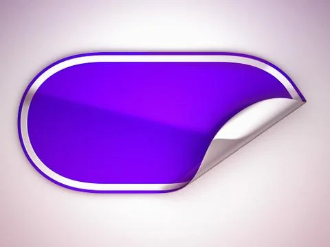Purple rounded bent sticker or label Stock Illustration