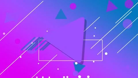 A purple rounded rectangle chat bubble sits across a vibrant blue and magen.. Stock Illustration