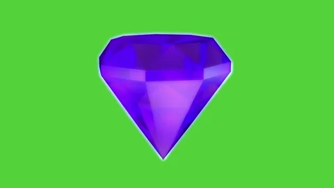 Purple ruby diamond rotates on a green screen. Gems, reward. 3D animation Stock Footage 230874655
