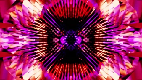 Purple with ruby red Kaleidoscope Equalizer VJ loop for music party background Stock Footage 315784390