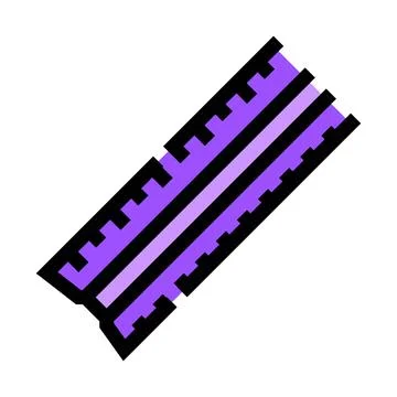 Purple ruler measuring tool for school or office Illustrazione stock