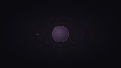 Purple satellite orbit displaying space technology visuals. Professional tech 스톡 동영상 342624868