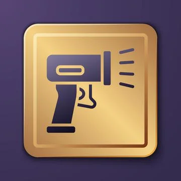 Purple Scanner scanning bar code icon isolated on purple background. Barcode Stock-Illustration