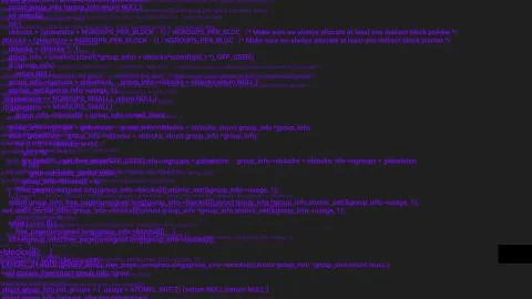 Purple screen coding hacker concept animation with glitch. Illustrazione stock