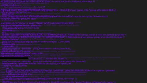 Purple screen coding hacker concept animation with glitch. Illustrazione stock