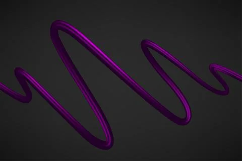 Purple scribble ribbon isolated on dark background. 3d vector illustration イラスト素材