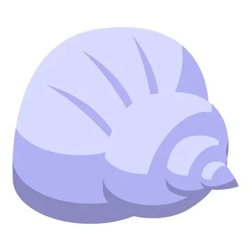 Purple sea shell is lying on its side Stock Illustration