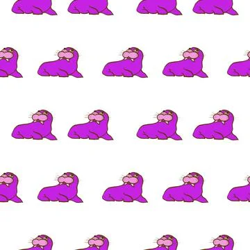 Purple seals pattern Stock Illustration