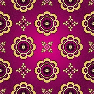 Purple seamless vintage pattern Stock Illustration