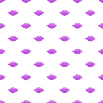 Purple seashell seamless pattern representing marine background Stock Illustration