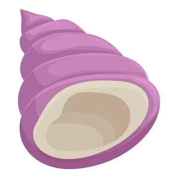 Purple seashell showing its empty inside on white background Stock Illustration