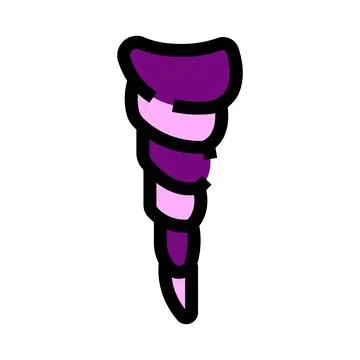 Purple seashell spiral cone vector illustration icon イラスト素材