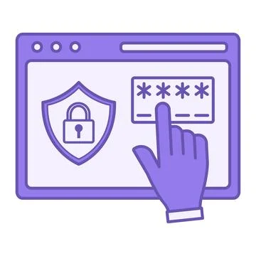 Purple Secure Login and Authorization Icon. Vector Illustration. Website, S.. イラスト素材