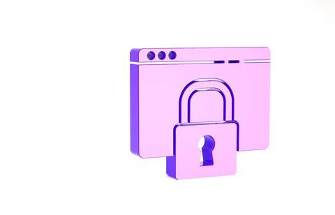 Purple Secure your site with HTTPS, SSL icon isolated on white background. In 库存插图