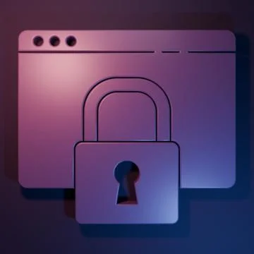 Purple Secure your site with HTTPS, SSL icon isolated on purple-blue backgr.. Illustration