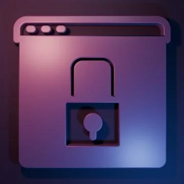 Purple Secure your site with HTTPS, SSL icon isolated on purple-blue backgr.. Fotos Stock