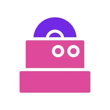 Purple semi-circle on top of two pink rectangles Stock Illustration