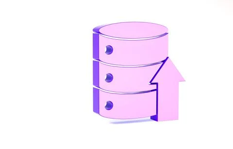 Purple Server, Data, Web Hosting icon isolated on white background. Minimalis Stock Illustration