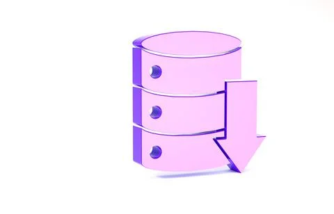 Purple Server, Data, Web Hosting icon isolated on white background. Minimalis Stock Illustration