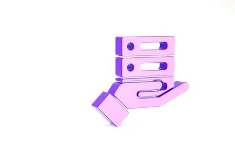 Purple Server, Data, Web Hosting icon isolated on white background. Minimalis 스톡 일러스트