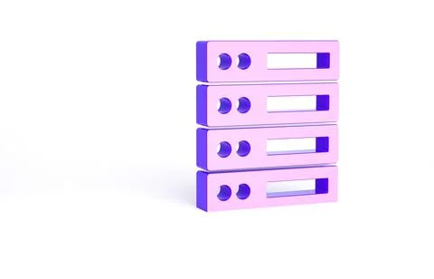 Purple Server, Data, Web Hosting icon isolated on white background. Minimalis 스톡 일러스트