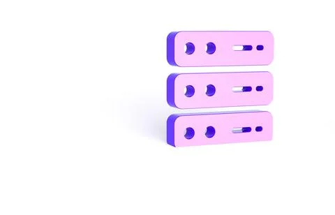 Purple Server, Data, Web Hosting icon isolated on white background. Minimalis Stock Illustration