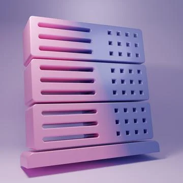 Purple Server, Data, Web Hosting icon isolated on purple background. Minima.. Stock Illustration