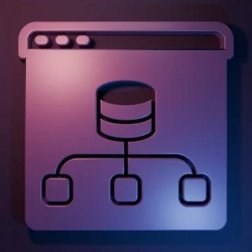Purple Server, Data, Web Hosting icon isolated on purple-blue background. M.. Stock Photos