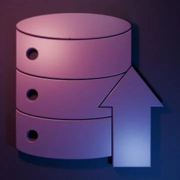 Purple Server, Data, Web Hosting icon isolated on purple-blue background. M.. 写真素材