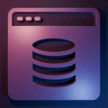 Purple Server, Data, Web Hosting icon isolated on purple-blue background. M.. Stock Photos