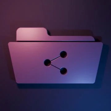 Purple Share folder icon isolated on purple-blue background. Folder sharing.. Illustrazione stock
