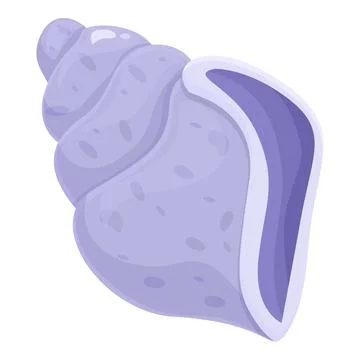Purple shell lying showing its inside spiral Stock Illustration