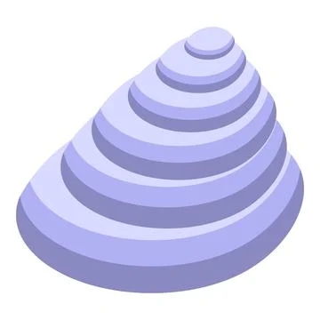 Purple shell with a simple concentric circle pattern Stock Illustration
