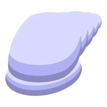 Purple shell with whorls visible lying on its side Stock Illustration
