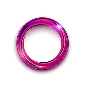 Purple shining circle text frame illustration isolated on white background Stock Illustration