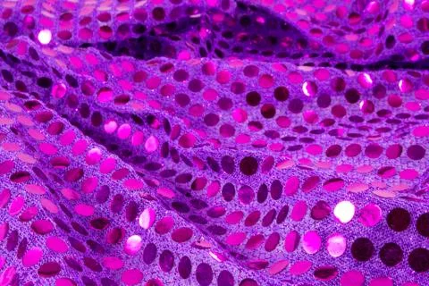 Purple Shiny Sequin Material. Stock Photos