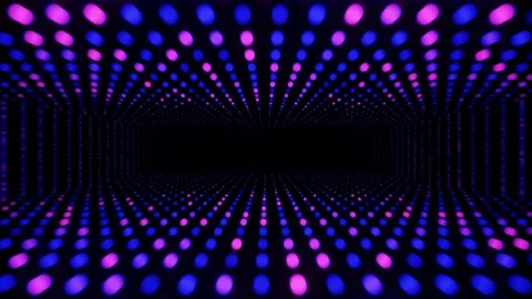Purple simple pattern. Fly through mirror tunnel with neon pattern, glow lines Stock Footage 281349823