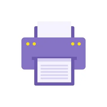 Purple simple printer with paper page for typing text vector illustration. .. イラスト素材