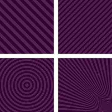Purple simple striped pattern set Stock Illustration