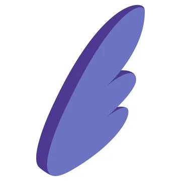 Purple simple wing icon, isometric 3d style Stock Illustration