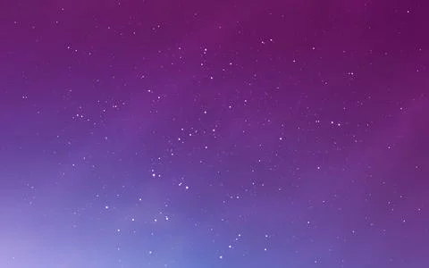 Purple sky. Magic cosmic clouds with stars. Color gradient with constellations Stock-Illustration