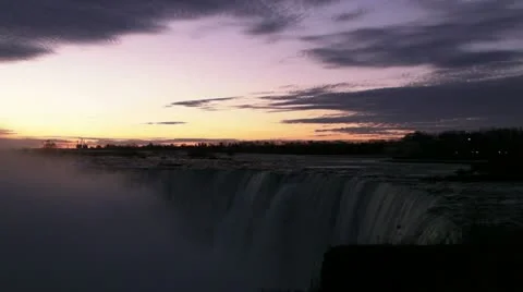 Purple Sky at Niagara Falls Stock-Footage 12548152